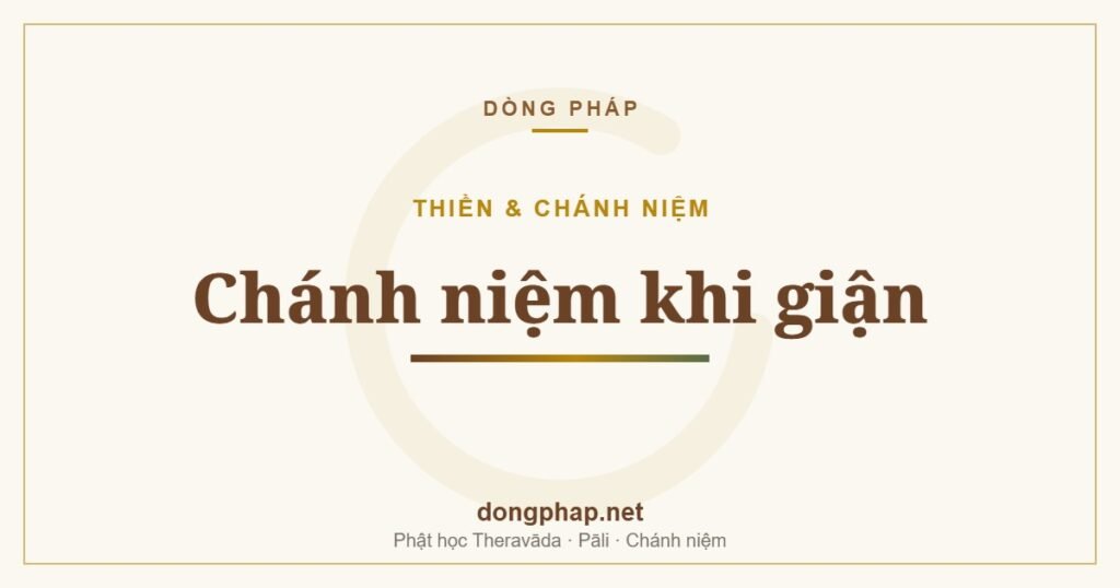 Chánh niệm khi giận