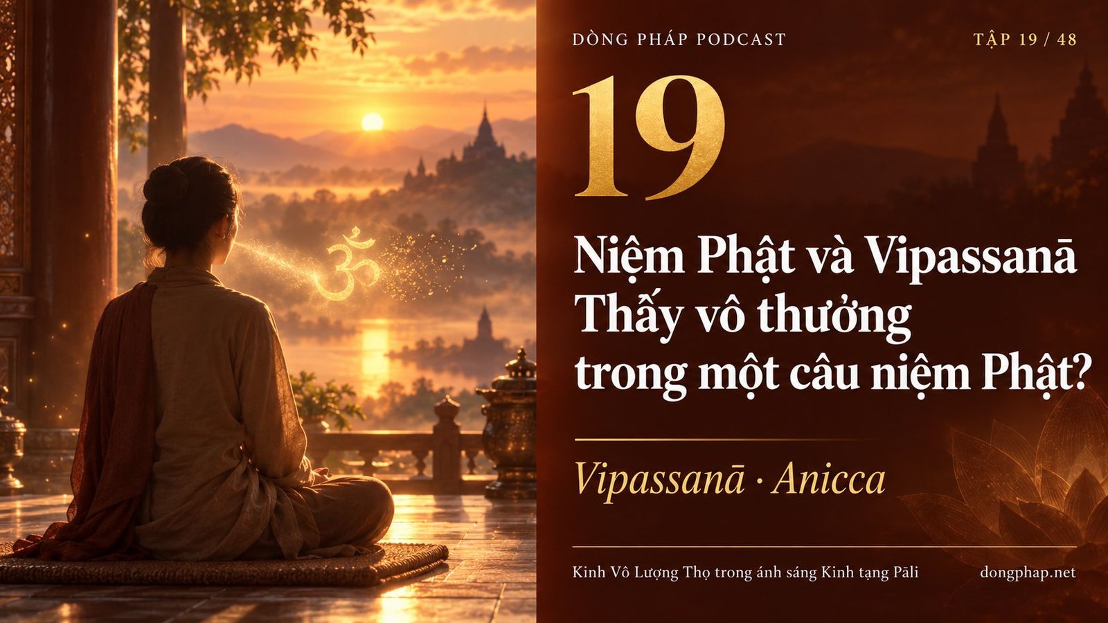 Ảnh bìa Tập 19: Niệm Phật và Vipassanā: Có thể thấy vô thường ngay trong một câu niệm Phật? — Dòng Pháp Podcast