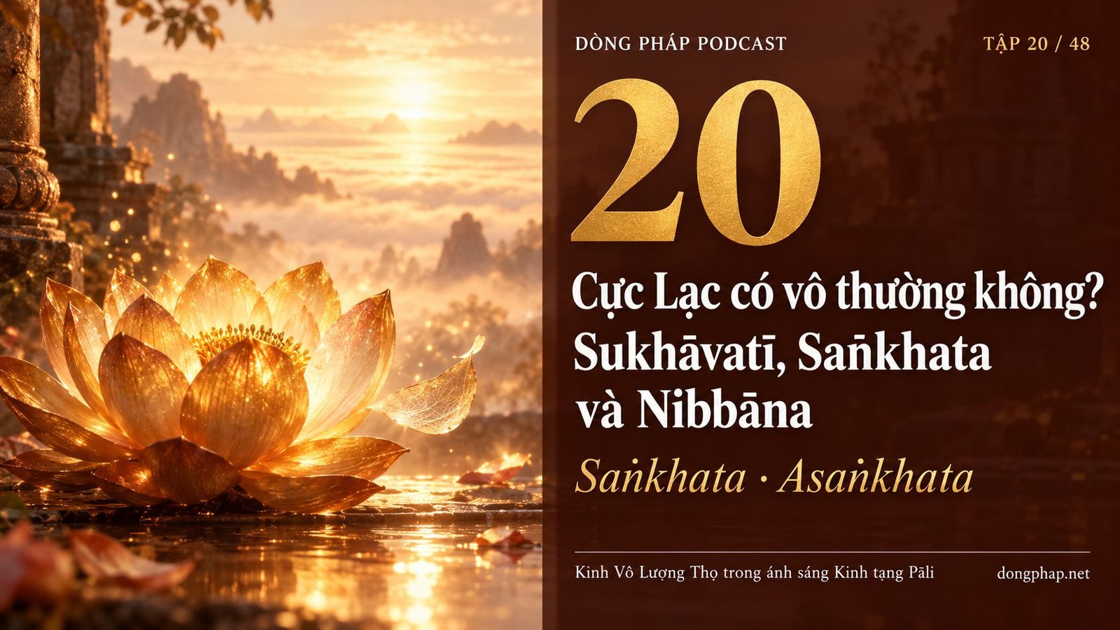 Ảnh bìa Tập 20: Cực Lạc có vô thường không? Sukhāvatī, Saṅkhata và Nibbāna — Dòng Pháp Podcast