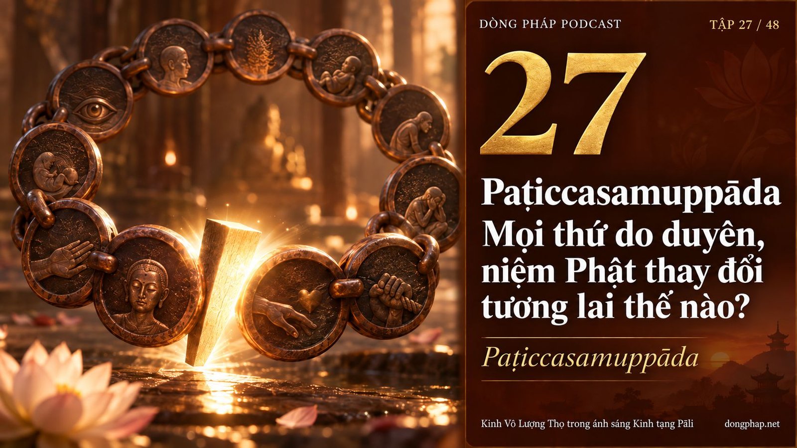 Ảnh bìa Tập 27: Paṭiccasamuppāda: Nếu mọi thứ do duyên, niệm Phật hôm nay thay đổi tương lai thế nào? — Dòng Pháp Podcast