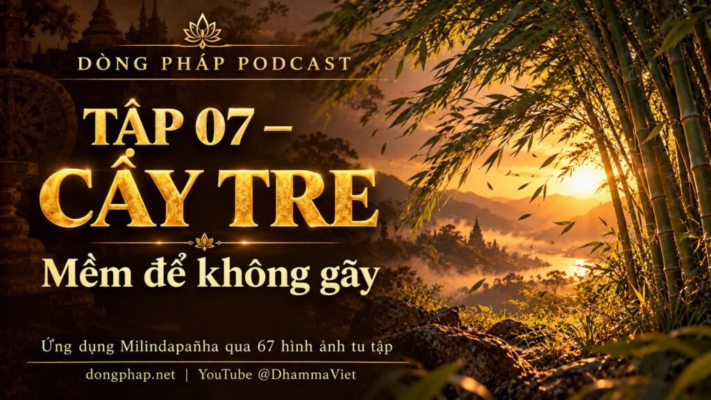 Ảnh bìa Tập 07 – Cây tre: mềm để không gãy | Ứng dụng Milindapañha qua 67 hình ảnh tu tập – Dòng Pháp Podcast