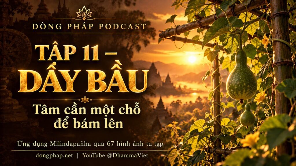 Ảnh bìa Tập 11 – Dây bầu: tâm cần một chỗ để bám lên | Ứng dụng Milindapañha qua 67 hình ảnh tu tập – Dòng Pháp Podcast