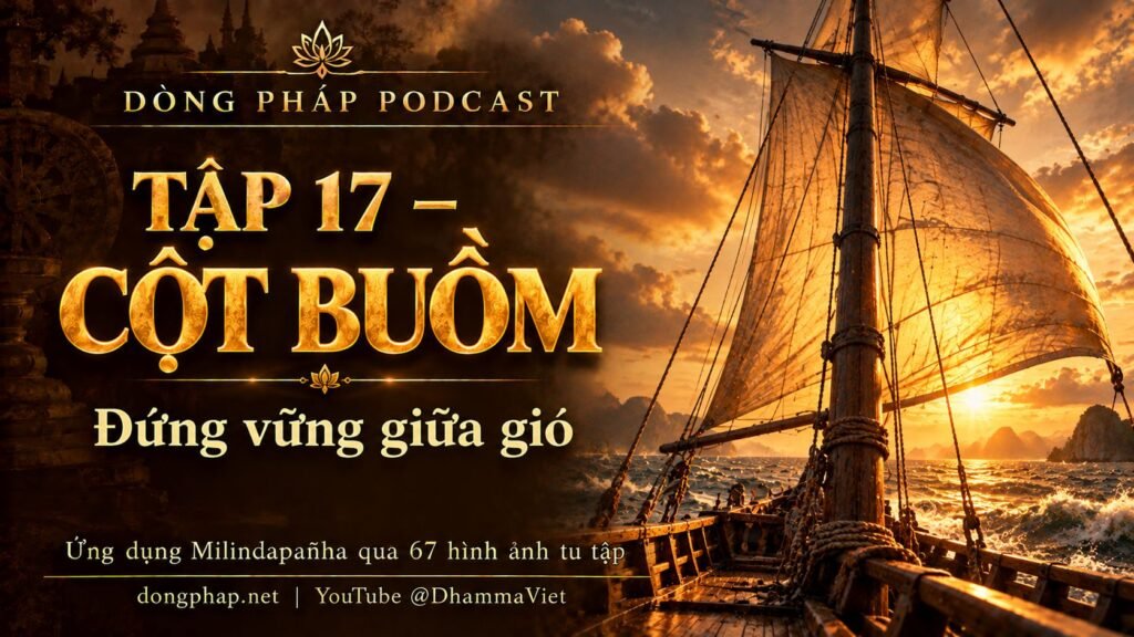 Ảnh bìa Tập 17 – Cột buồm: đứng vững giữa gió | Ứng dụng Milindapañha qua 67 hình ảnh tu tập – Dòng Pháp Podcast