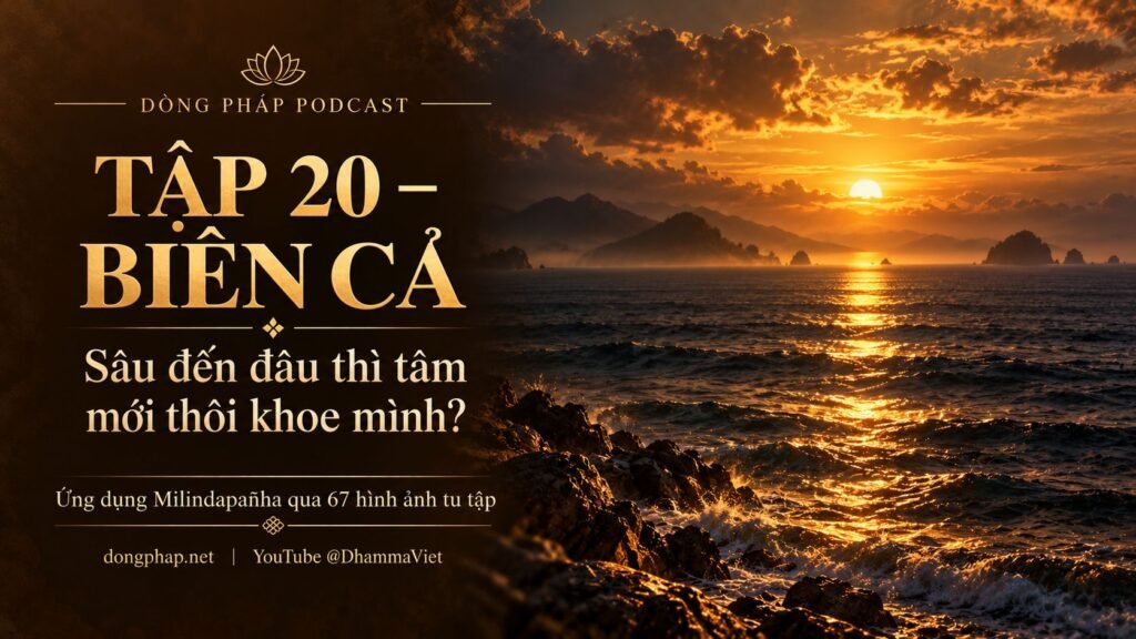 Ảnh bìa Tập 20 – Biển cả: sâu đến đâu thì tâm mới thôi khoe mình? | Ứng dụng Milindapañha qua 67 hình ảnh tu tập – Dòng Pháp Podcast