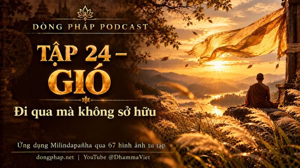Ảnh bìa Tập 24 – Gió: đi qua mà không sở hữu | Ứng dụng Milindapañha qua 67 hình ảnh tu tập – Dòng Pháp Podcast
