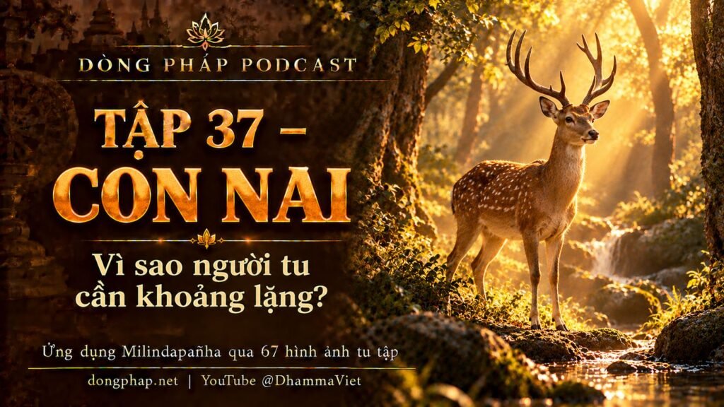 Ảnh bìa Tập 37 – Con nai: tại sao người tu cần khoảng lặng? | Ứng dụng Milindapañha qua 67 hình ảnh tu tập – Dòng Pháp Podcast