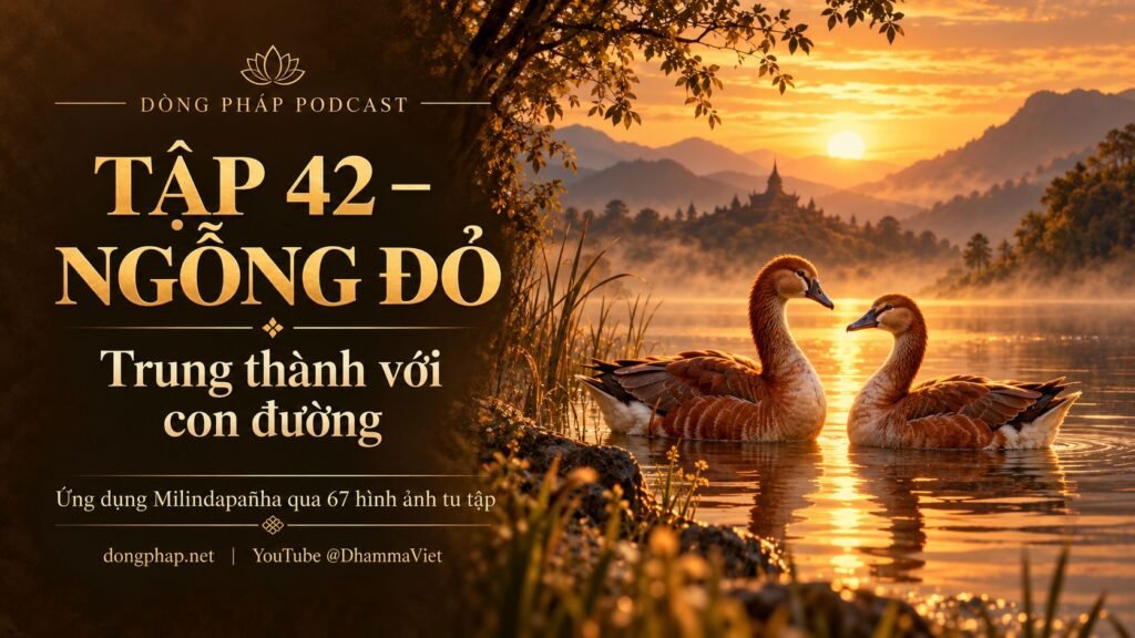Ảnh bìa Tập 42 – Ngỗng đỏ: trung thành với con đường | Ứng dụng Milindapañha qua 67 hình ảnh tu tập – Dòng Pháp Podcast