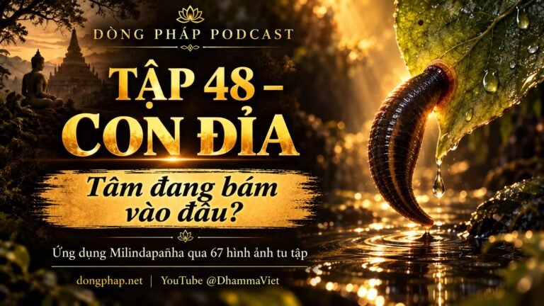Ảnh bìa Tập 48 – Con đỉa: tâm đang bám vào đâu? | Ứng dụng Milindapañha qua 67 hình ảnh tu tập – Dòng Pháp Podcast