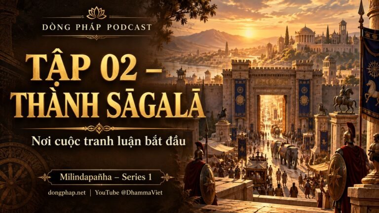 Ảnh bìa Tập 2 – Thành Sāgalā – nơi cuộc tranh luận bắt đầu | Milindapañha – Milinda Vấn Đạo – Dòng Pháp Podcast