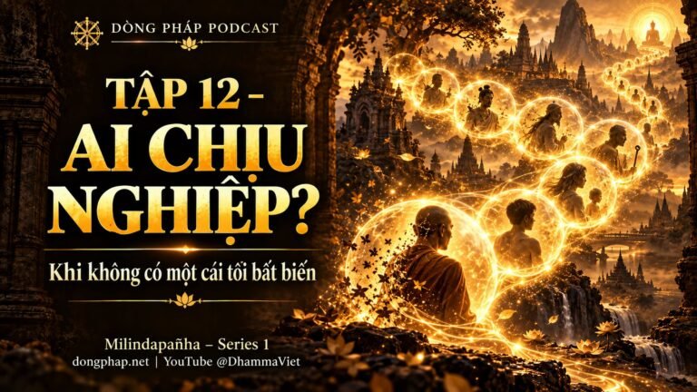 Ảnh bìa Tập 12 – Nếu không có một cái tôi bất biến, ai chịu nghiệp? | Milindapañha – Milinda Vấn Đạo – Dòng Pháp Podcast