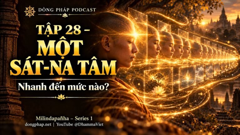 Ảnh bìa Tập 28 – Một sát-na tâm có thể nhanh đến mức nào? | Milindapañha – Milinda Vấn Đạo – Dòng Pháp Podcast