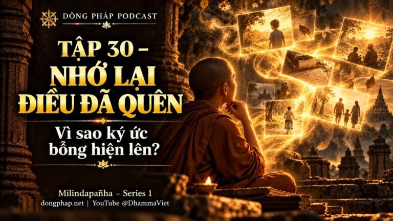 Ảnh bìa Tập 30 – Vì sao có những điều tưởng đã quên nhưng vẫn nhớ lại? | Milindapañha – Milinda Vấn Đạo – Dòng Pháp Podcast