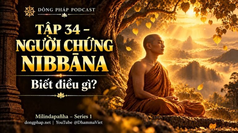 Ảnh bìa Tập 34 – Người chứng Nibbāna biết điều gì? | Milindapañha – Milinda Vấn Đạo – Dòng Pháp Podcast