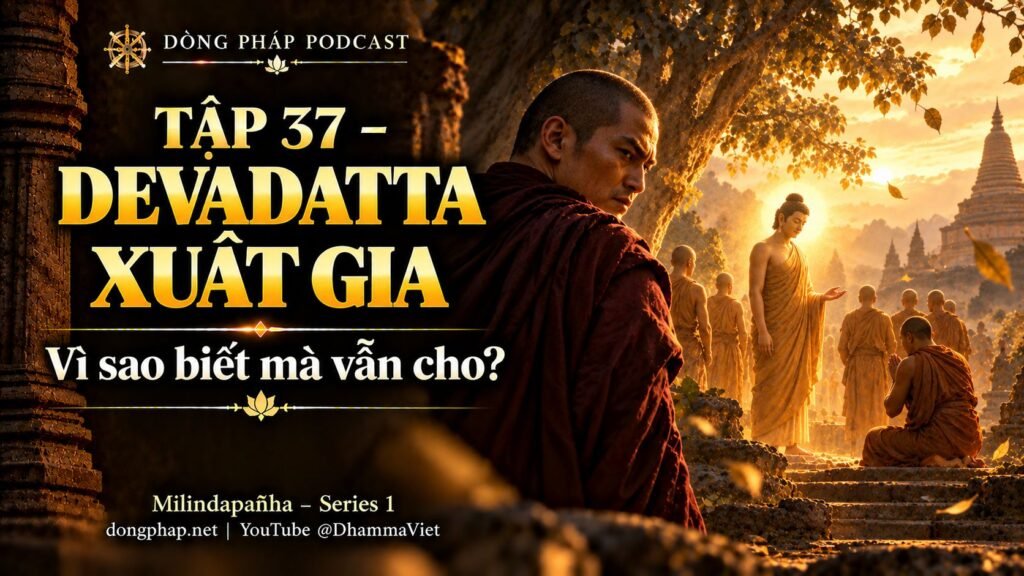 Ảnh bìa Tập 37 – Devadatta – tại sao cho xuất gia nếu biết chuyện sẽ xảy ra? | Milindapañha – Milinda Vấn Đạo – Dòng Pháp Podcast