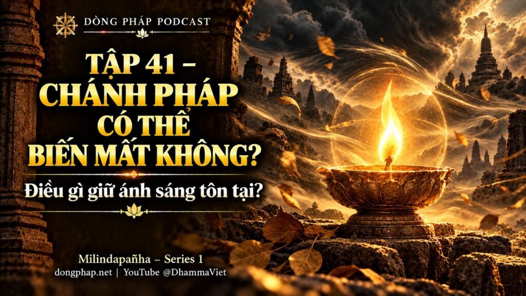 Ảnh bìa Tập 41 – Chánh Pháp có thể biến mất không? | Milindapañha – Milinda Vấn Đạo – Dòng Pháp Podcast