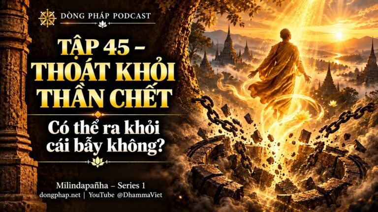 Ảnh bìa Tập 45 – Có thể thoát khỏi cái bẫy của Thần Chết bằng cách nào? | Milindapañha – Milinda Vấn Đạo – Dòng Pháp Podcast
