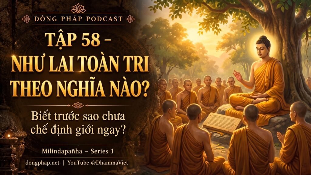 Ảnh bìa Tập 58 – Đức Như Lai toàn tri theo nghĩa nào? | Milindapañha – Milinda Vấn Đạo – Dòng Pháp Podcast