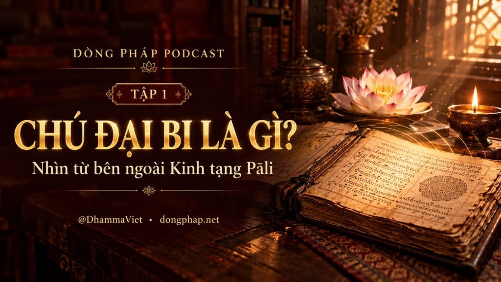 Ảnh bìa Tập 01 – Chú Đại Bi là gì? – Nhìn từ bên ngoài Kinh tạng Pāli | Chú Đại Bi trong ánh sáng Kinh tạng Pāli – Dòng Pháp Podcast