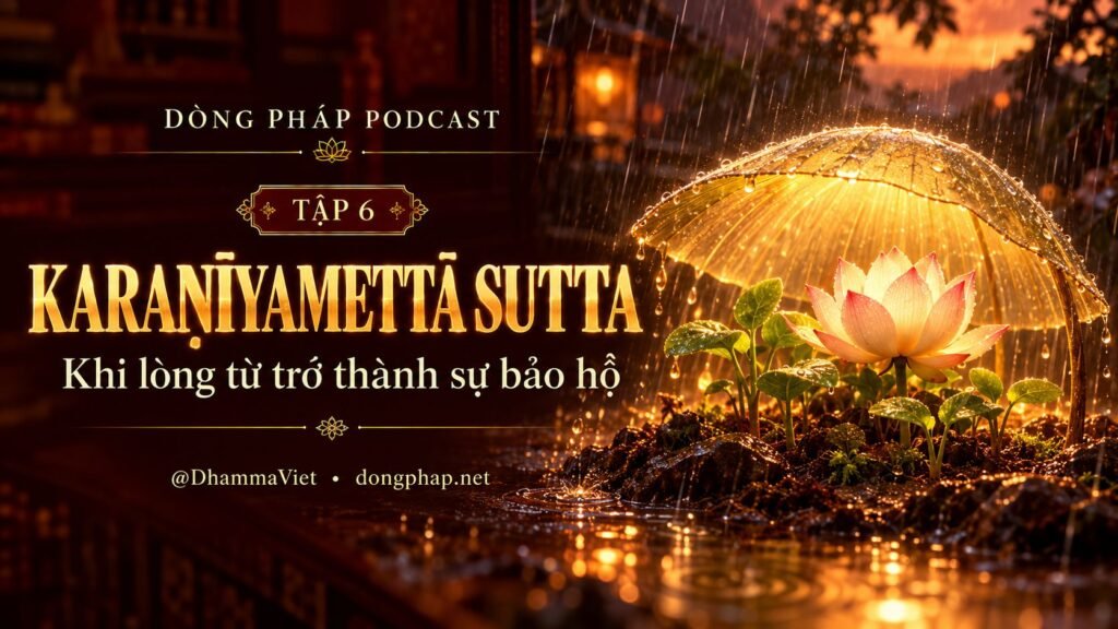 Ảnh bìa Tập 06 – Karaṇīyamettā Sutta – Khi lòng từ trở thành sự bảo hộ | Chú Đại Bi trong ánh sáng Kinh tạng Pāli – Dòng Pháp Podcast