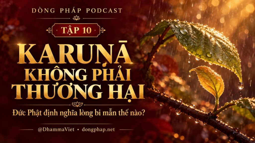 Ảnh bìa Tập 10 – Karuṇā không phải thương hại – Đức Phật định nghĩa lòng bi mẫn thế nào? | Chú Đại Bi trong ánh sáng Kinh tạng Pāli – Dòng Pháp Podcast