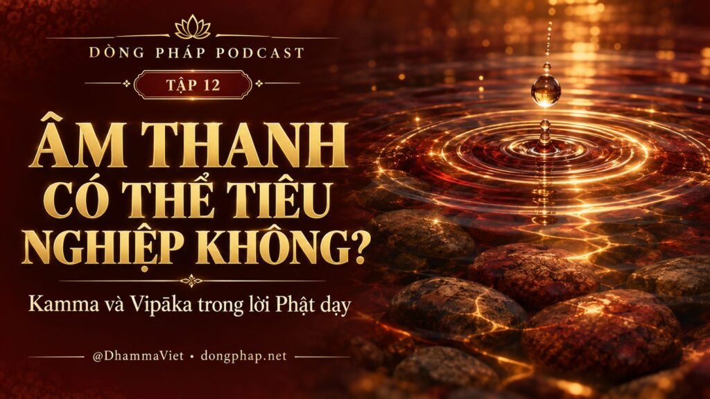 Ảnh bìa Tập 12 – Âm thanh có thể tiêu nghiệp không? – Kamma và Vipāka trong lời Phật dạy | Chú Đại Bi trong ánh sáng Kinh tạng Pāli – Dòng Pháp Podcast
