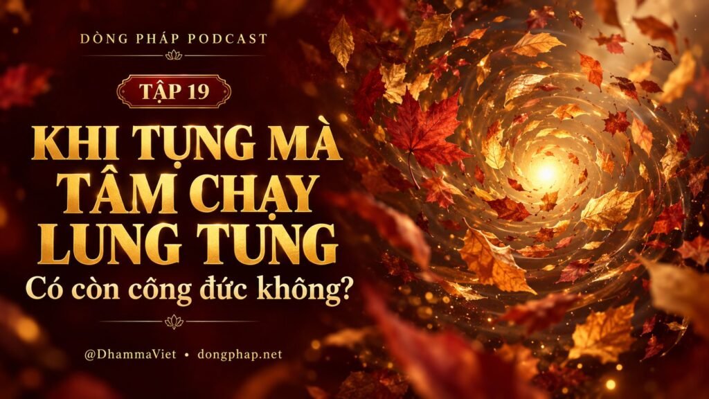 Ảnh bìa Tập 19 – Khi tụng mà tâm chạy lung tung – Có còn công đức không? | Chú Đại Bi trong ánh sáng Kinh tạng Pāli – Dòng Pháp Podcast
