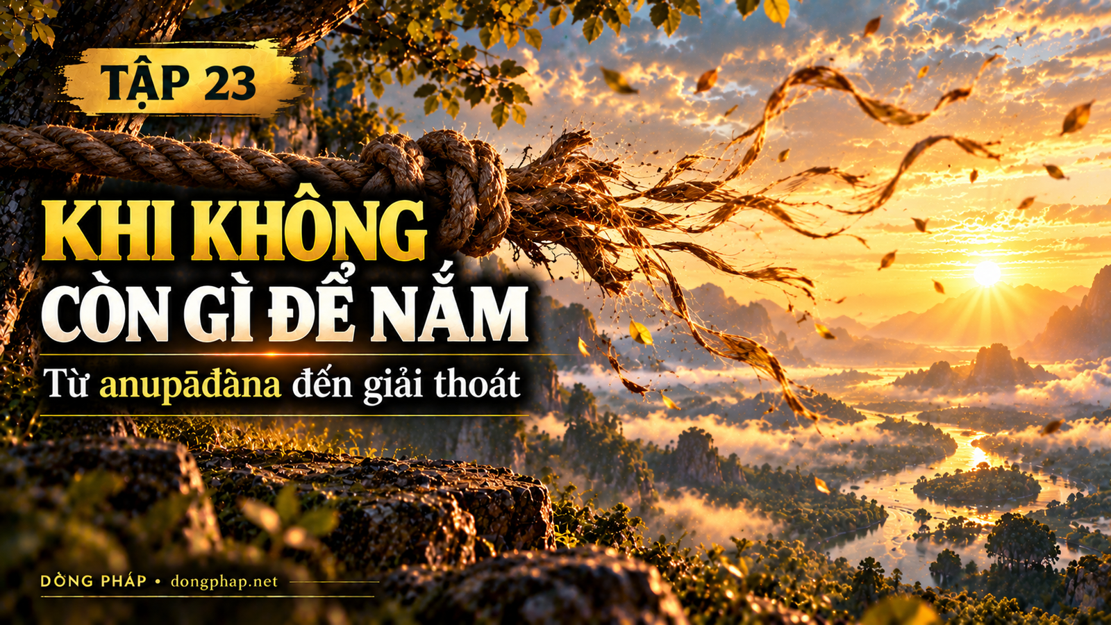 Ảnh bìa Tập 23 – Khi không còn gì để nắm – Từ anupādāna đến giải thoát | Kinh Kim Cương trong ánh sáng Kinh tạng Pāli – Dòng Pháp Podcast