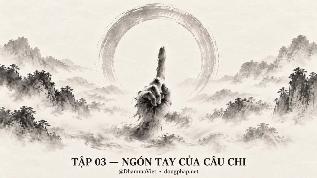 Ảnh bìa Tập 03 – Ngón tay của Câu Chi – Bắt chước giác ngộ có thành giác ngộ không? | Vô Môn Quan trong ánh sáng Kinh tạng Pāli – Dòng Pháp Podcast