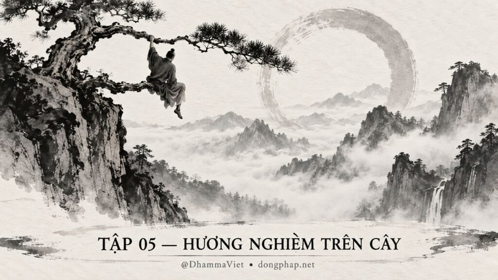 Ảnh bìa Tập 05 – Hương Nghiêm trên cây – Nói cũng không được, im lặng cũng không xong | Vô Môn Quan trong ánh sáng Kinh tạng Pāli – Dòng Pháp Podcast