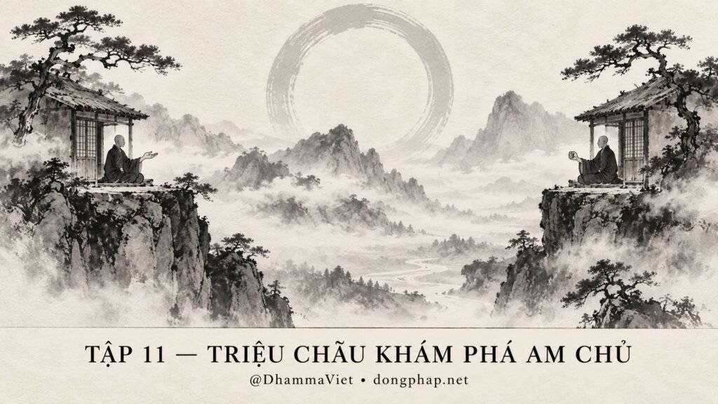 Ảnh bìa Tập 11 – Triệu Châu khám phá am chủ – Cùng một nắm tay, vì sao người được khen, người bị chê? | Vô Môn Quan trong ánh sáng Kinh tạng Pāli – Dòng Pháp Podcast