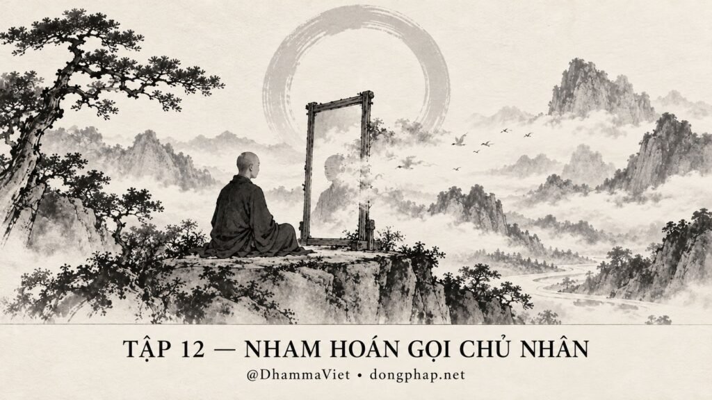 Ảnh bìa Tập 12 – Nham Hoán gọi chủ nhân – Ai đang gọi ai trong chính tâm mình? | Vô Môn Quan trong ánh sáng Kinh tạng Pāli – Dòng Pháp Podcast