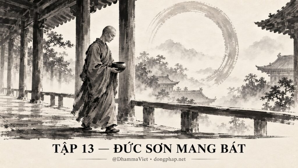 Ảnh bìa Tập 13 – Đức Sơn mang bát – Khi thói quen đi trước chánh niệm | Vô Môn Quan trong ánh sáng Kinh tạng Pāli – Dòng Pháp Podcast