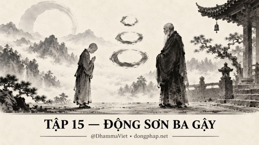 Ảnh bìa Tập 15 – Động Sơn ba gậy – Khi câu trả lời đúng vẫn không đủ để giác ngộ | Vô Môn Quan trong ánh sáng Kinh tạng Pāli – Dòng Pháp Podcast