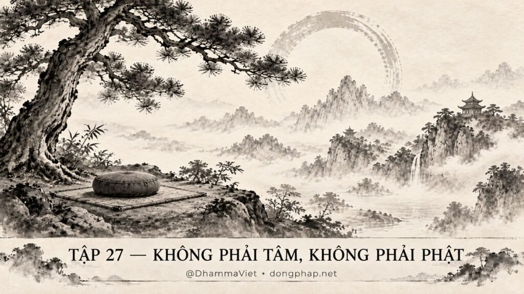 Ảnh bìa Tập 27 – Không phải tâm, không phải Phật – Khi chính tâm cũng không phải nơi để bám víu | Vô Môn Quan trong ánh sáng Kinh tạng Pāli – Dòng Pháp Podcast