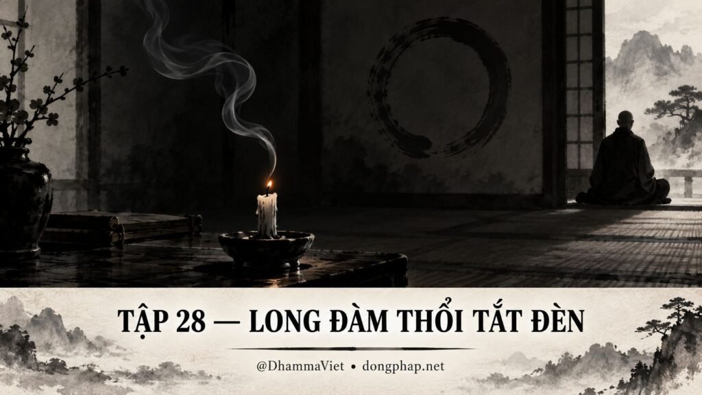 Ảnh bìa Tập 28 – Long Đàm thổi tắt đèn – Khi ánh sáng biến mất, trí tuệ có thể xuất hiện? | Vô Môn Quan trong ánh sáng Kinh tạng Pāli – Dòng Pháp Podcast