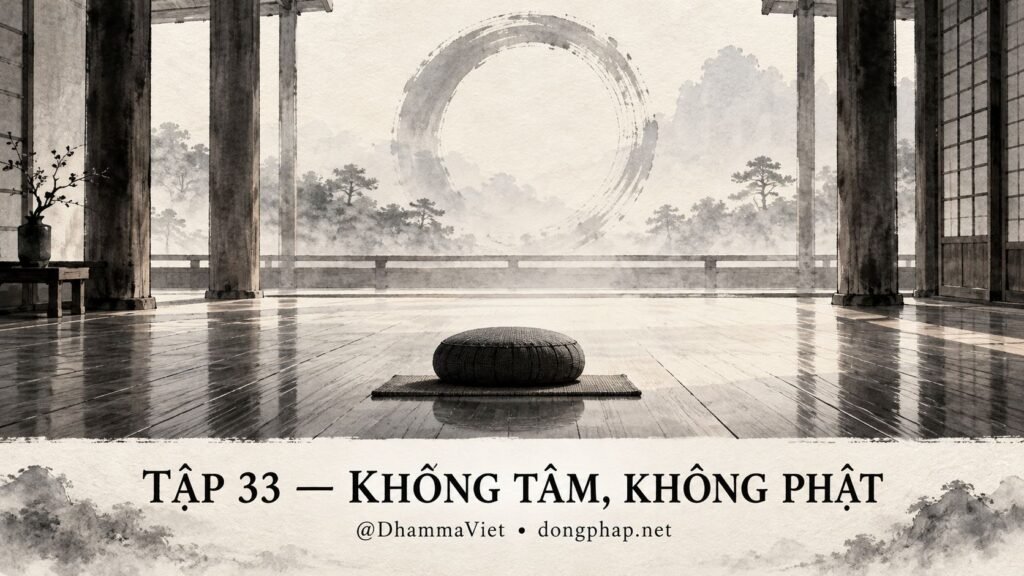 Ảnh bìa Tập 33 – Phi tâm phi Phật – Khi buông cả ý niệm tâm và Phật, điều gì còn lại? | Vô Môn Quan trong ánh sáng Kinh tạng Pāli – Dòng Pháp Podcast