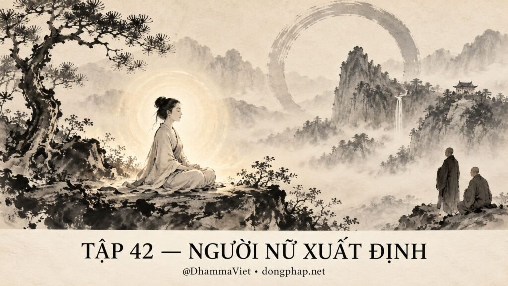 Ảnh bìa Tập 42 – Người nữ xuất định – Văn-thù không đánh thức được, vì sao Võng Minh làm được? | Vô Môn Quan trong ánh sáng Kinh tạng Pāli – Dòng Pháp Podcast
