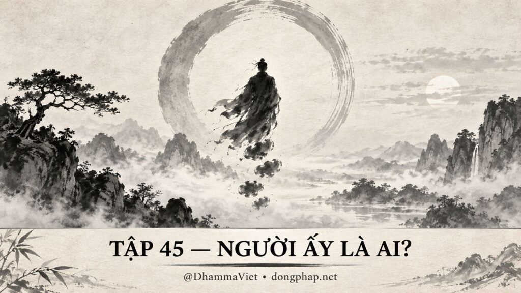 Ảnh bìa Tập 45 – Người ấy là ai? – Khi cả vũ trụ chỉ còn một người, cái tôi đang ở đâu? | Vô Môn Quan trong ánh sáng Kinh tạng Pāli – Dòng Pháp Podcast