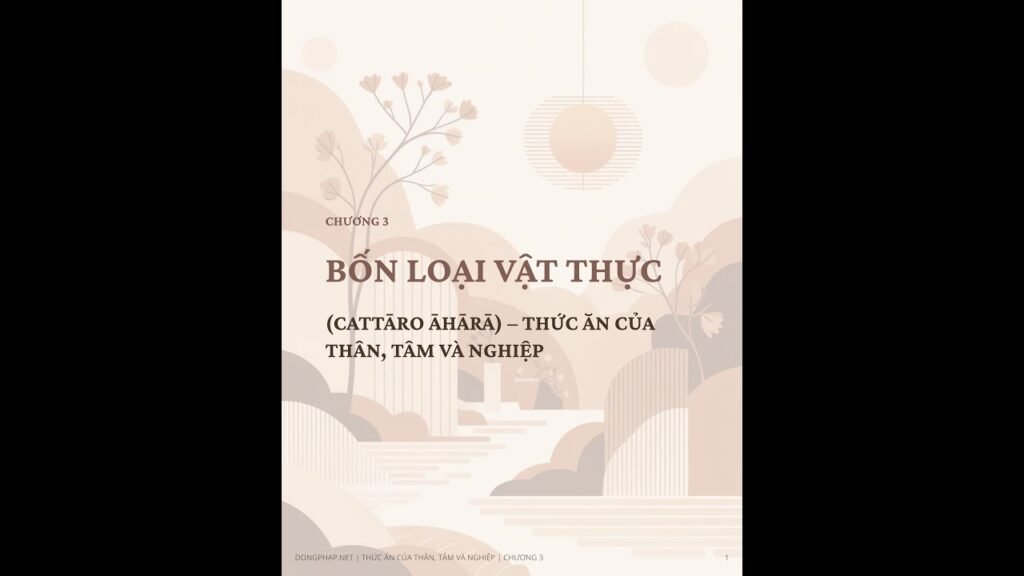 Āhāra Chương 3: Bốn Loại Vật Thực (Cattāro Āhārā) – Thức Ăn Của Thân, Tâm Và Nghiệp