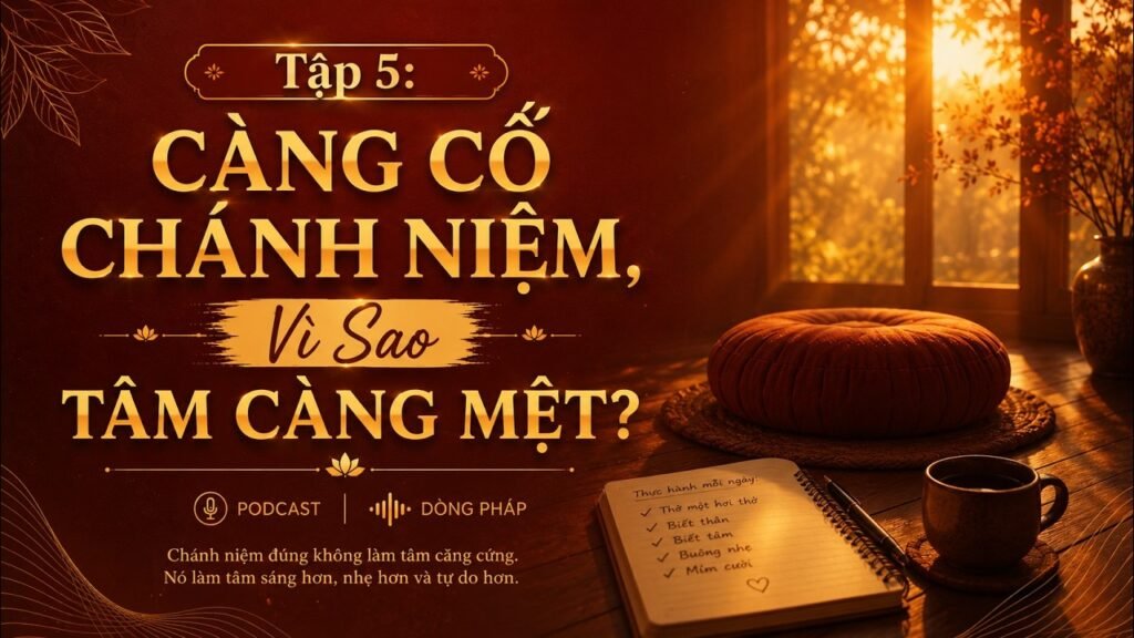 Chánh Niệm Và Tỉnh Giác Tập 5: Càng Cố Chánh Niệm Vì Sao Tâm Càng Mệt?