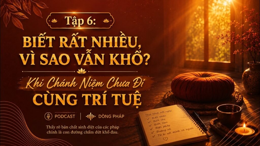 Chánh Niệm Và Tỉnh Giác Tập 6: Biết Rất Nhiều Nhưng Vẫn Khổ? – Chánh Niệm Chưa Đi Cùng Trí Tuệ