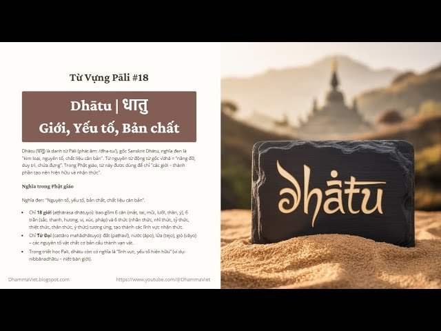 DHĀTU Là Gì? Giới, Yếu Tố, Bản Chất Trong Tiếng Pāli