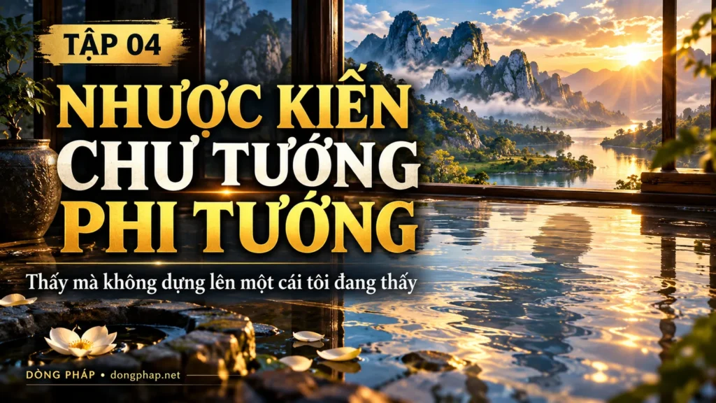 Ảnh bìa Tập 04 – Nhược kiến chư tướng phi tướng – Thấy mà không dựng lên một cái tôi đang thấy | Kinh Kim Cương trong ánh sáng Kinh tạng Pāli – Dòng Pháp Podcast