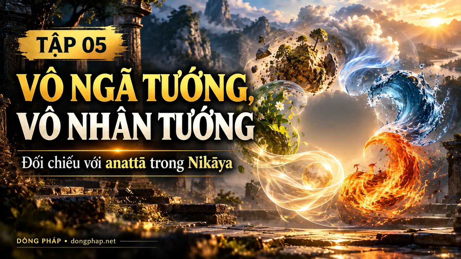 Ảnh bìa Tập 05 – Vô ngã tướng, vô nhân tướng – Đối chiếu với anattā trong Nikāya | Kinh Kim Cương trong ánh sáng Kinh tạng Pāli – Dòng Pháp Podcast