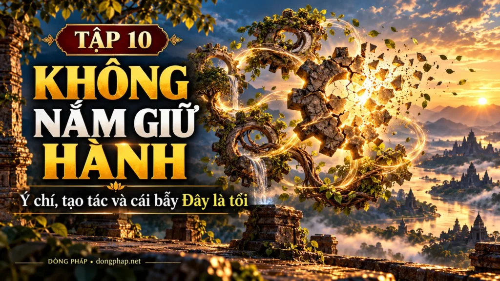 Ảnh bìa Tập 10 – Không nắm giữ hành – Ý chí, tạo tác và cái bẫy “Đây là tôi” | Kinh Kim Cương trong ánh sáng Kinh tạng Pāli – Dòng Pháp Podcast