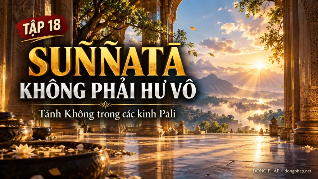 Ảnh bìa Tập 18 – Suññatā không phải hư vô – Tánh Không trong các kinh Pāli | Kinh Kim Cương trong ánh sáng Kinh tạng Pāli – Dòng Pháp Podcast