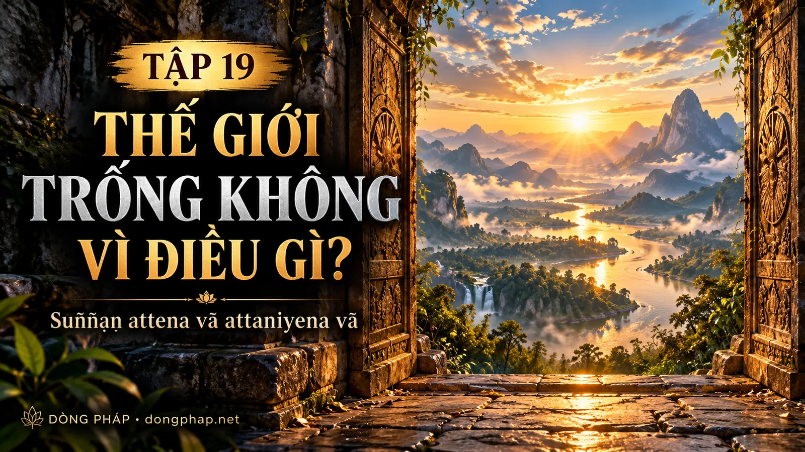 Ảnh bìa Tập 19 – Thế giới trống không vì điều gì? – Suññaṃ attena vā attaniyena vā | Kinh Kim Cương trong ánh sáng Kinh tạng Pāli – Dòng Pháp Podcast