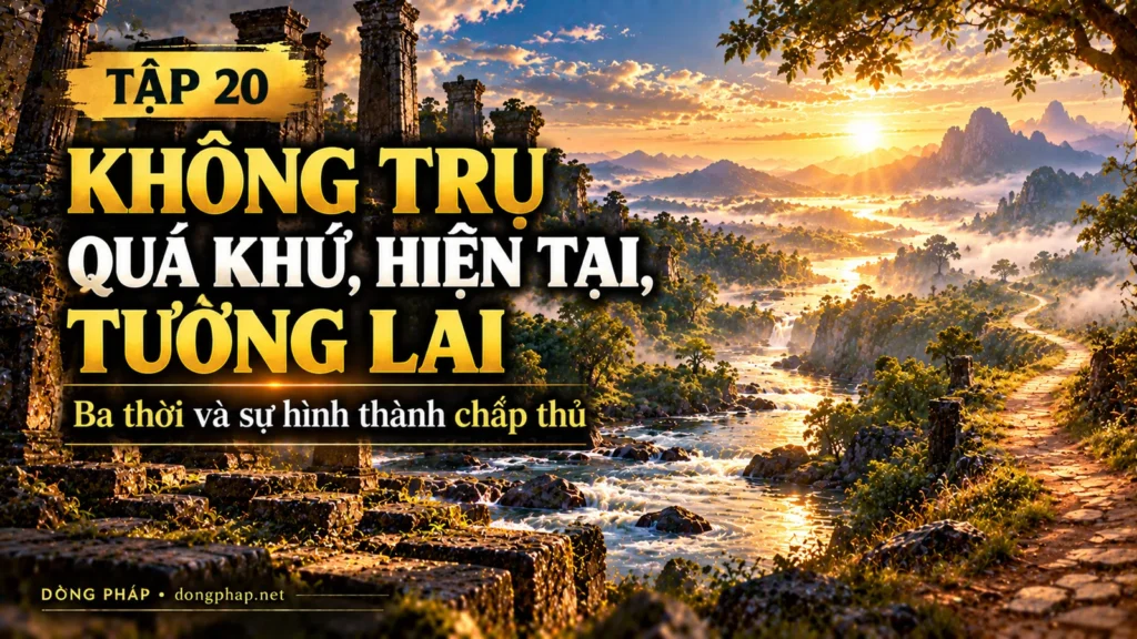 Ảnh bìa Tập 20 – Không trụ quá khứ, hiện tại, tương lai – Ba thời và sự hình thành chấp thủ | Kinh Kim Cương trong ánh sáng Kinh tạng Pāli – Dòng Pháp Podcast
