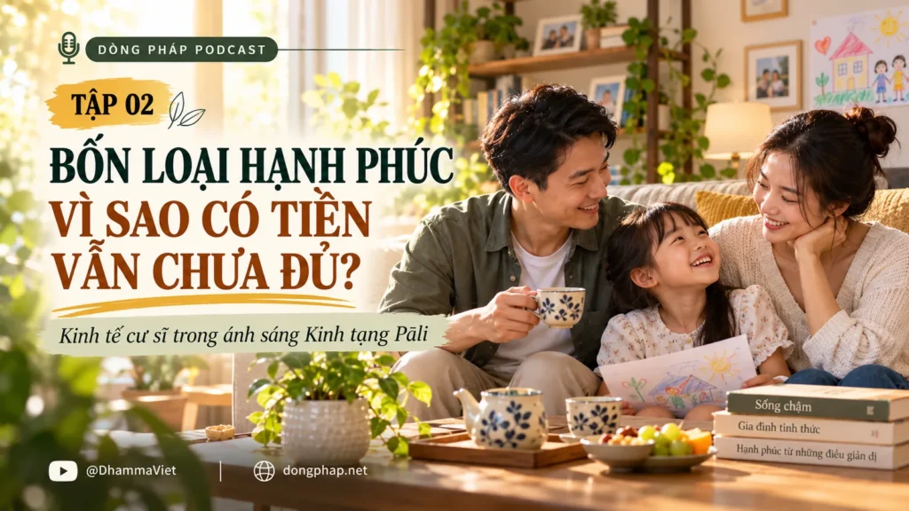 Kinh tế cư sĩ Tập 02: Bốn loại hạnh phúc: Vì sao có tiền vẫn chưa đủ? – Dòng Pháp Podcast