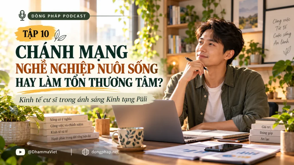Kinh tế cư sĩ Tập 10: Chánh mạng: Nghề nghiệp nuôi sống hay làm tổn thương tâm? – Dòng Pháp Podcast